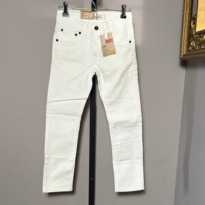 NEW Levi’s 510 Girl’s Size 8 24x22 Skinny White Denim Jeans NWT
